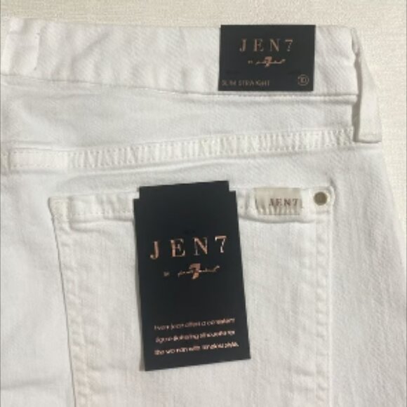 NWOT JEN7 by 7 for All Mankind Women's Slim Straight White Jean Pants Size 10 - Picture 5 of 7